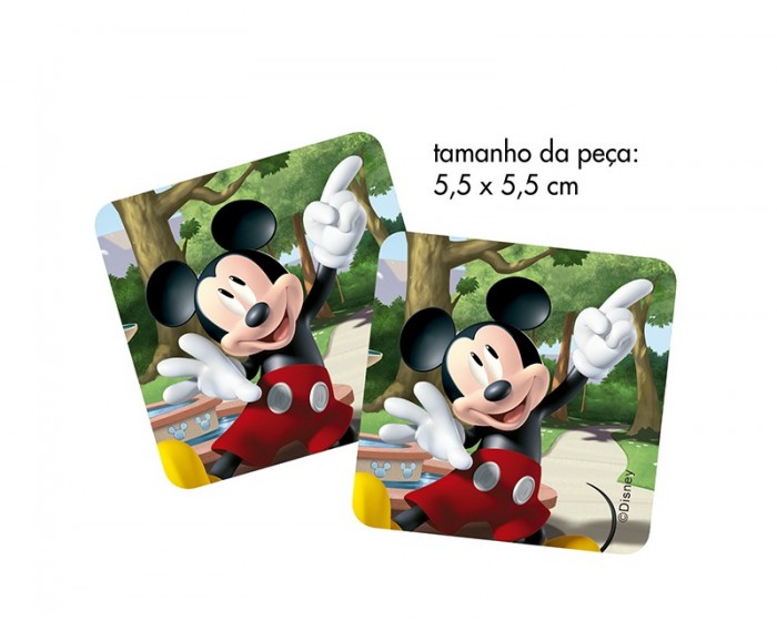 Brinquedo Educativo Blocos Montar Mickey 71 Peças Madeira