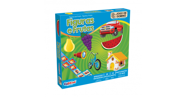 Jogo de Dominó Frutas Português e Inglês - Toyster - Jogo de