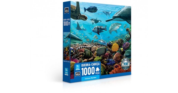 Quebra-Cabeça 1000 Peças Criaturas Marinhas - Toyster - Xickos Brinquedos