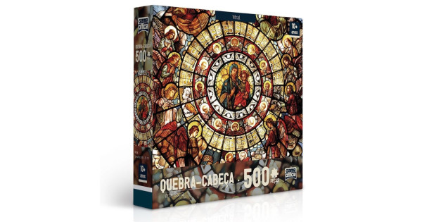 Puzzle Quebra Cabeça 500 peças Arte Sacra Vitral – Game Office