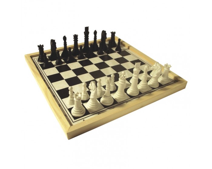 Um tabuleiro de xadrez com fundo preto e um jogo de xadrez de