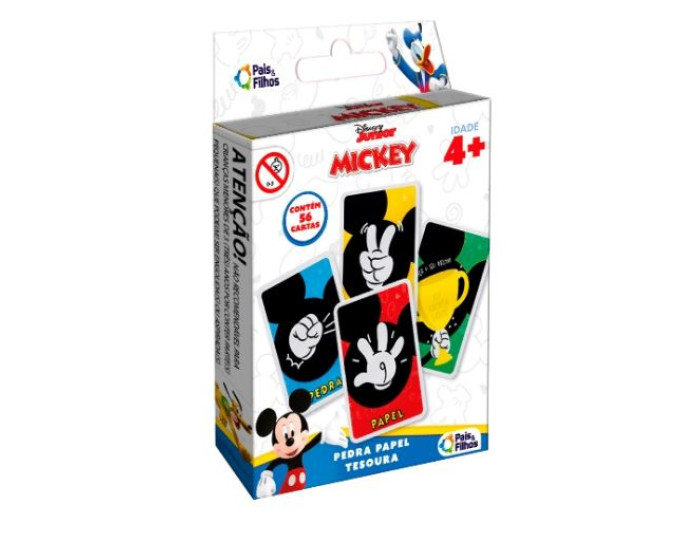 Jogo de Cartas Pedra, Papel e Tesoura - Mickey Mouse