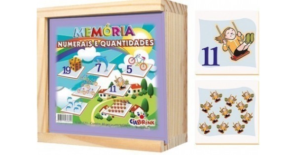 Jogo da Memoria de Numeros e Quantidades (40 pecas) - JottPlay - Compre  brinquedos educativos online