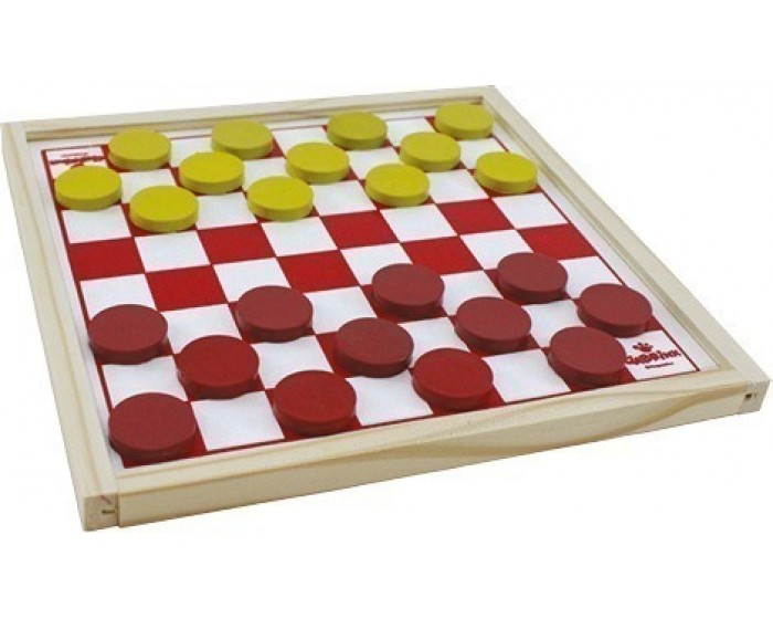 Jogo de Tabuleiro Damas Xalingo com Peças em Plástico - Branco+Vermelho